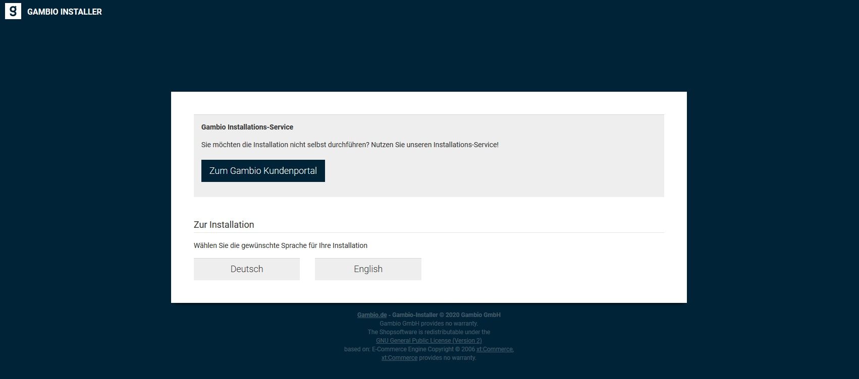 Gambio Installer