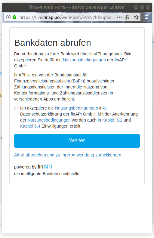 Bankdaten abrufen