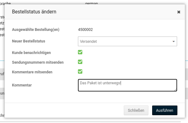 Statusänderung