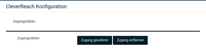 Zugangsdaten auf der Konfigurationsseite des CleverReach-Moduls
