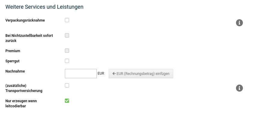 Weitere Services und Leistungen