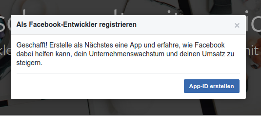 Als Facebook-Entwickler registrieren