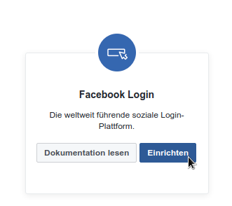 Facebook-Login als Produkt auswählen