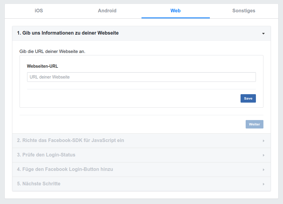 Eintragen der URL