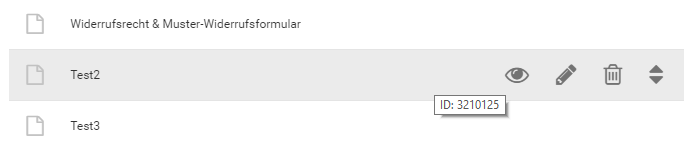 Aktionen zu einem Content