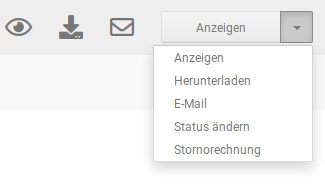 Aktionen für Rechnungen