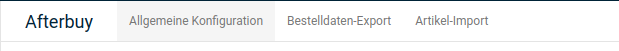 Reiter auf der Konfigurationsseite des Afterbuy-Moduls