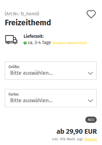 Auswahl per Dropdown