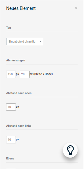 Einzeiliges Eingabefeld hinzufügen