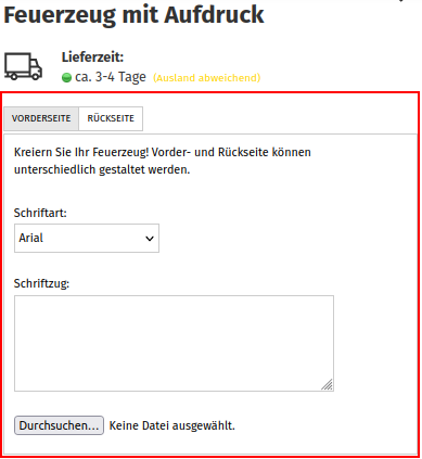 GX-Customizer in der Shopansicht