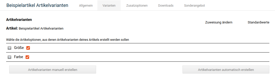 Aufruf der Übersicht nach Klick auf _**Zuweisung ändern**_