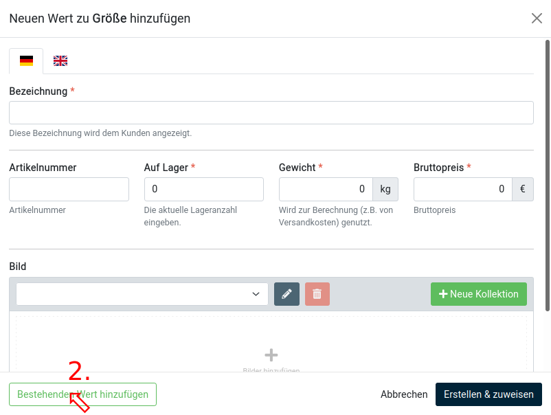 Umschalten des Dialogs