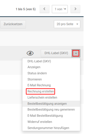 Dropdown-Schaltfläche