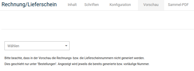 Rechnungsvorschau