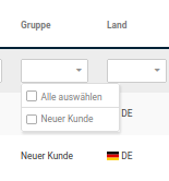 Filtern mit Dropdown