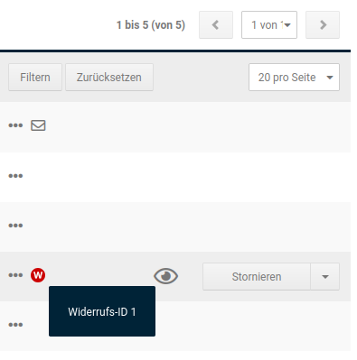 Es liegt ein Widerruf vor