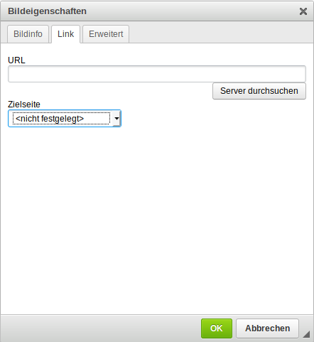 Hinterlegen eines Links über den Reiter _**Link**_ in den _**Bildeigenschaften**_