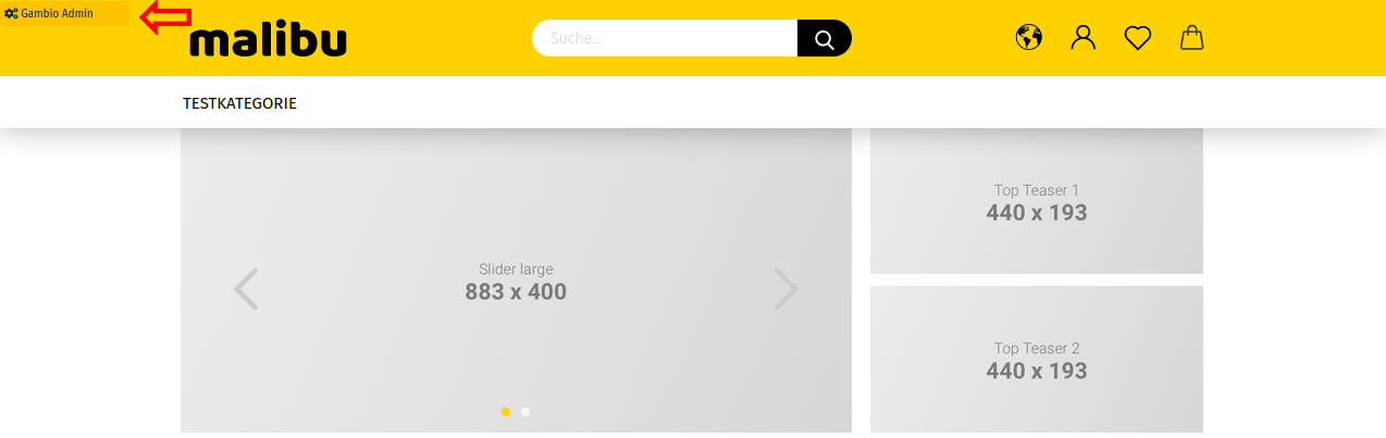 Einloggen als Administrator über den Shopbereich