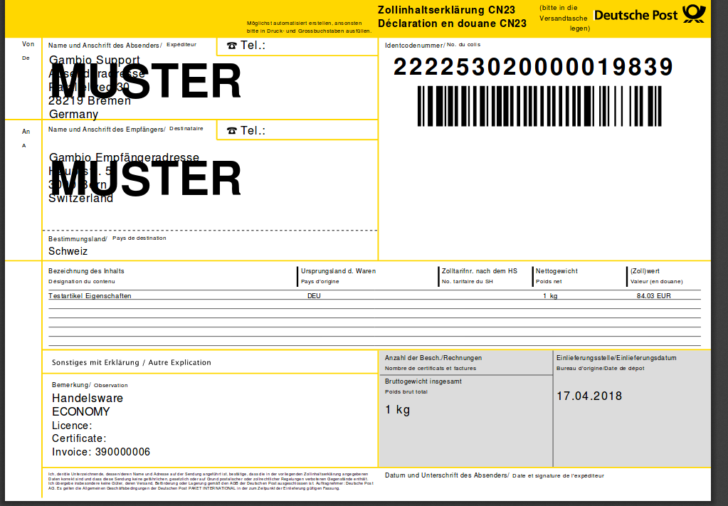 Exportlabel Seite 2