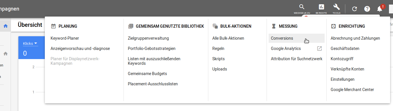 Einloggen in Google Ads-Konto
