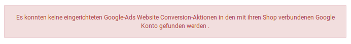 Hinweis auf Conversion-Aktion