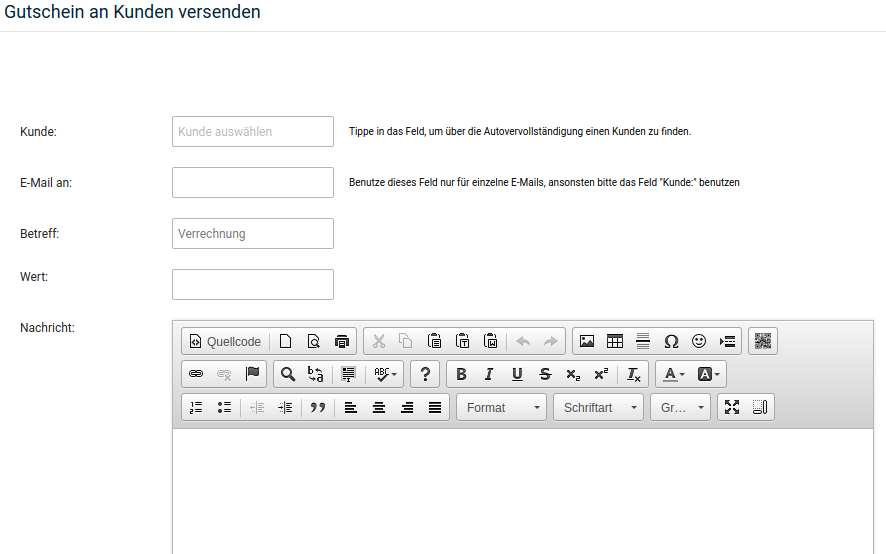 Gutschein versenden