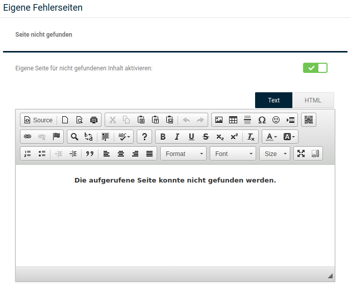Eigene Fehlerseiten