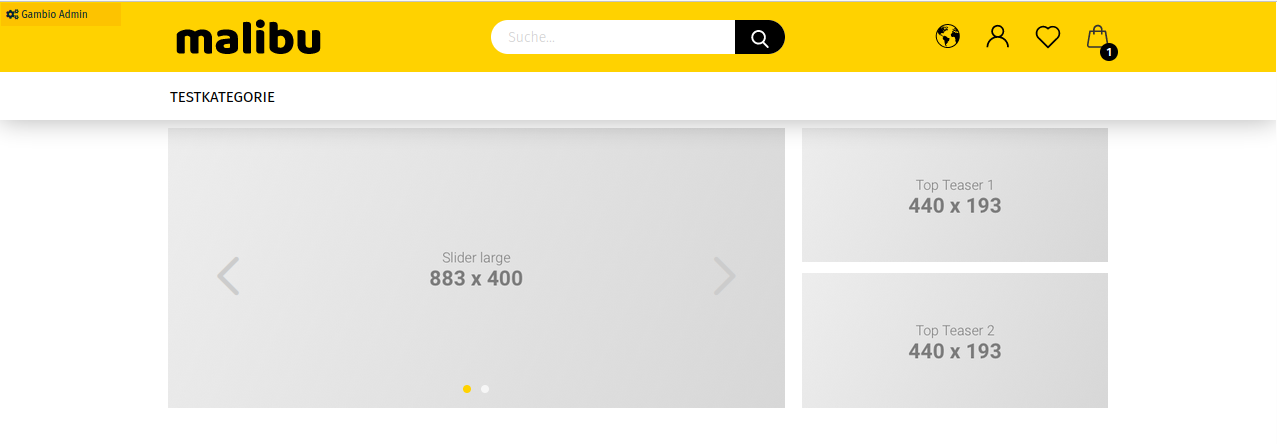 Teaser-Slider in der Shopansicht