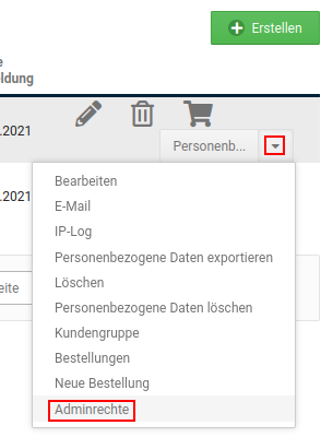 Adminrechte vergeben
