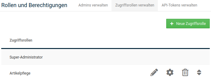 Bereich _**Zugriffsrollen verwalten**_