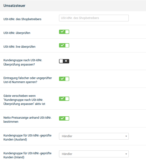 Umsatzsteuer-ID-Prüfung konfigurieren