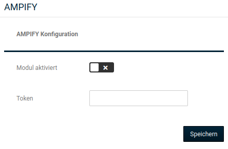Einstellungsseite beim Bearbeiten des Moduls _**AMPIFY**_ unter _**Module > Modul-Center**_