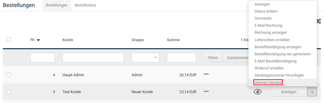 Aufruf der Labelerstellung