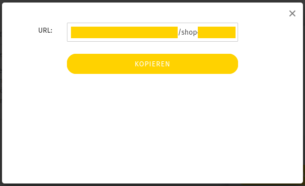 Anzeige des Links im Dialogfenster