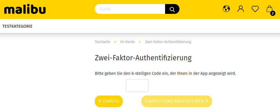 Code eintragen