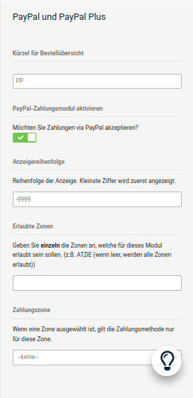 Modul PayPal und PayPal Plus (paypal3) unter Module > Zahlungsweisen > Sonstige, nach der Installation