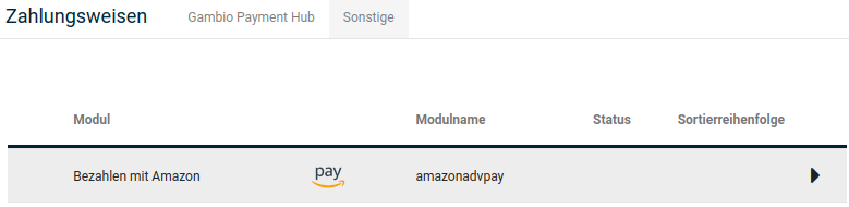 Bezahlen mit Amazon unter Module > Zahlungsweisen > Sonstige