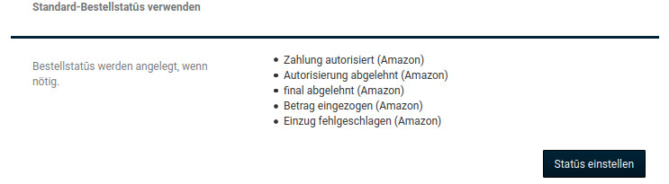 Standard-Bestellstatūs verwenden