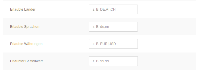 Eingabemaske beim Bearbeiten des Moduls