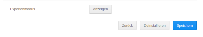 Buttons am unteren Ende der Eingabemaske