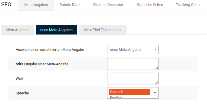 Eigene Meta-Angaben