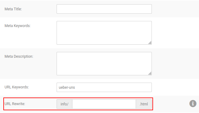 _**URL Rewrite**_ für Content Seiten