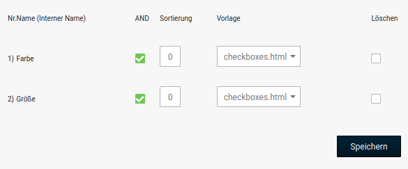 Beide Filterauswahlen sind UND-verknüpft