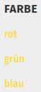 Anzeige als Link Liste