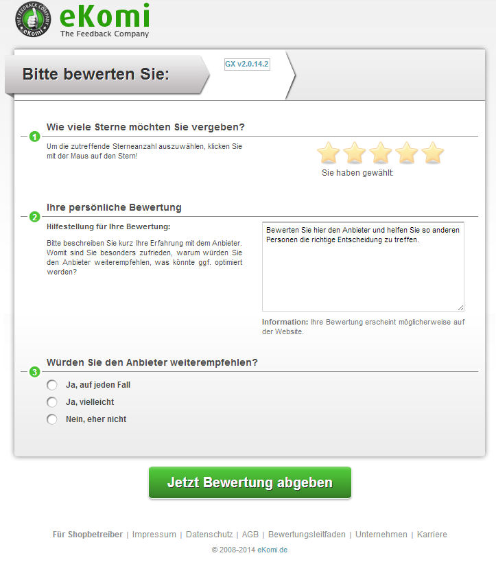 Bewertungsseite