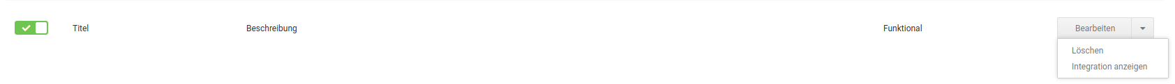 Auswahl _**Löschen**_ der Dropdown-Schaltfläche