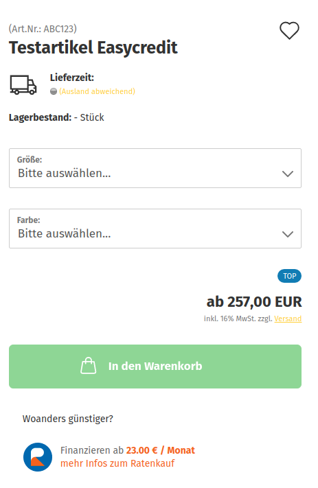 Darstellung im Malibu Theme