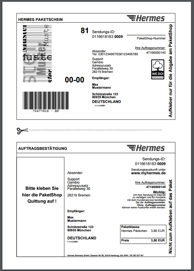 Gedrucktes Label über PriPS