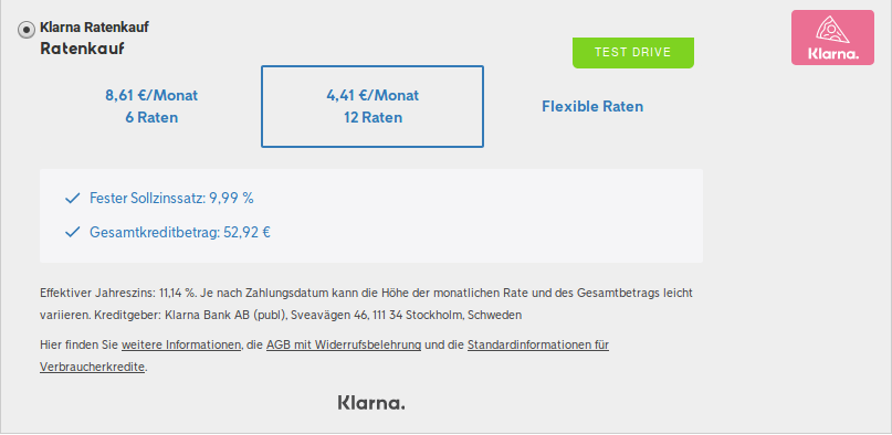 Klarna Ratenkauf