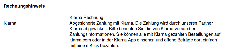 Rechnungshinweis